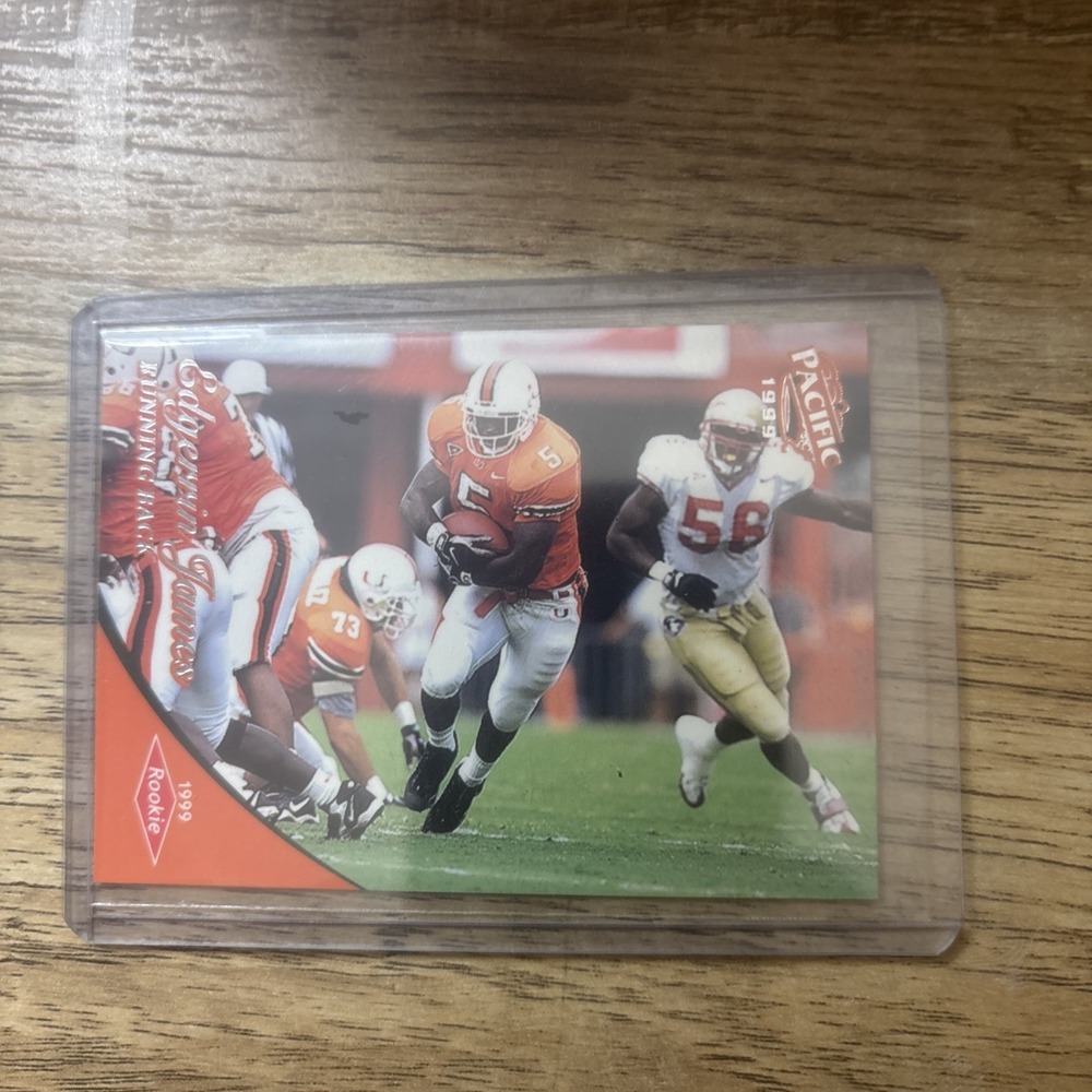 EDGERIN JAMES ROOKIE CARD , 1999 PACIFIC‎ NFL FOOTBALL ROOKIE CARD 437 RC , RARE